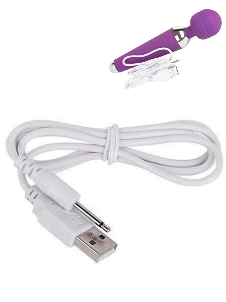 White USB Vibrator Charger Cable with Round Charging Plug White USB vibrator charger cable with round charging plug for MK Sex Toy.
